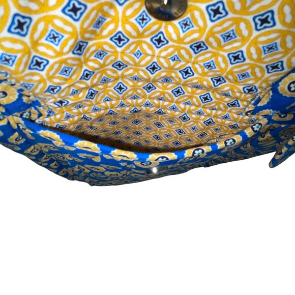 Vera Bradley Blue & Yellow Patterned Quilted Zip Closure & Pockets Shoulder Bag - Picture 7 of 13
